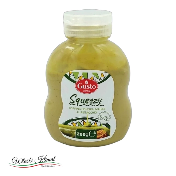 Polewa Pistacjowa Topping al Pistacchio GUSTO ETNA  200g - widok z przodu / opakowanie