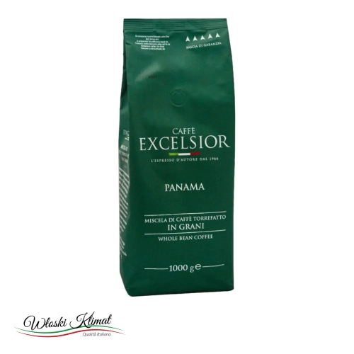 Kawa ziarnista 100% Arabica Panama Caffe EXCELSIOR 1kg - widok z przodu / opakowanie