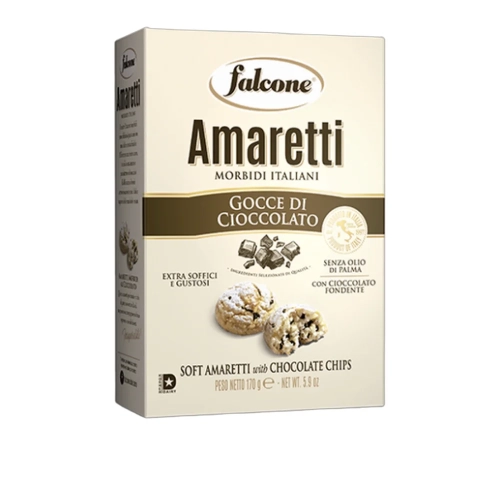 Ciastka Amaretti z kawałkami czekolady Amaretti Gocce di cioccolato FALCONE 170g - widok szczegółowy 2