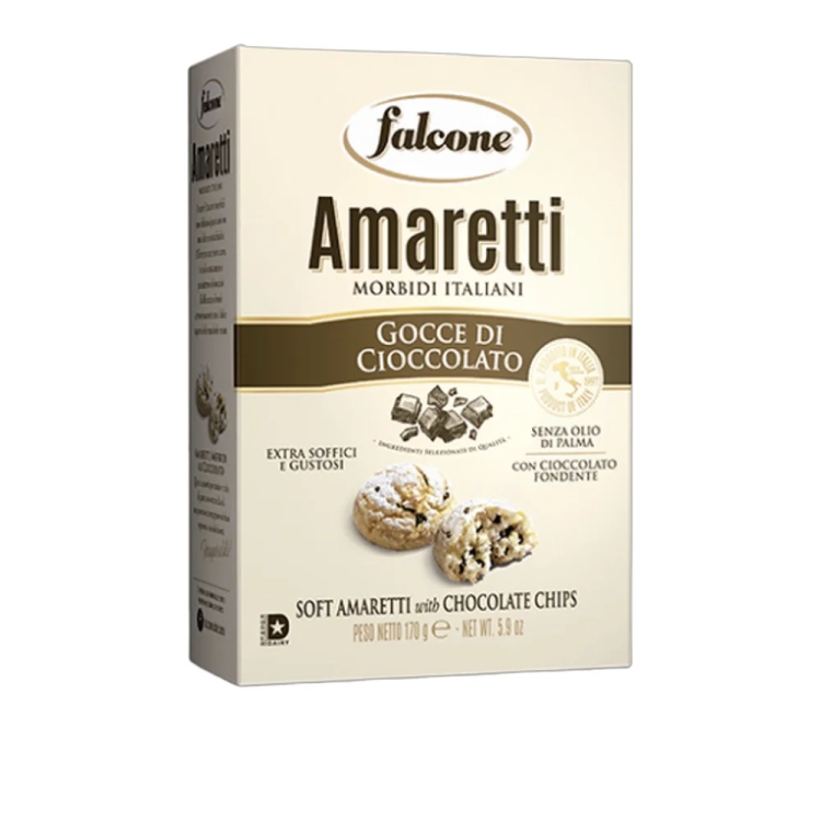 Ciastka Amaretti z kawałkami czekolady Amaretti Gocce di cioccolato FALCONE 170g - widok szczegółowy 2