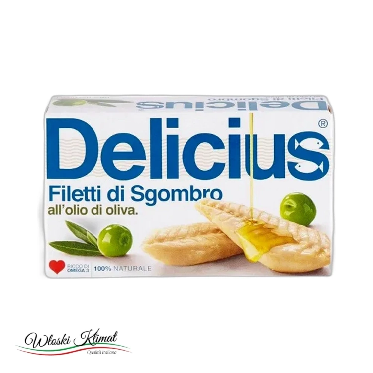 Filety z Makreli w Oliwie z Oliwek Filetti di Sgombro Delicius 125g  widok 1