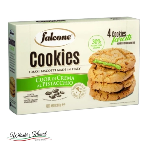 Ciastka z nadzieniem pistacjowym Biscotti crema al pistacchio FALCONE 200g - widok z przodu / opakowanie