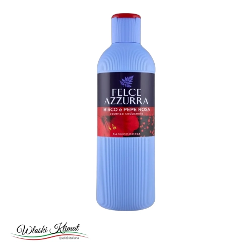 Żel pod prysznic Hibiskus i Czerwony Pieprz Bagnoschiuma Ibisco e Pepe rosa Felce Azzurra 650ml - widok z przodu / opakowanie