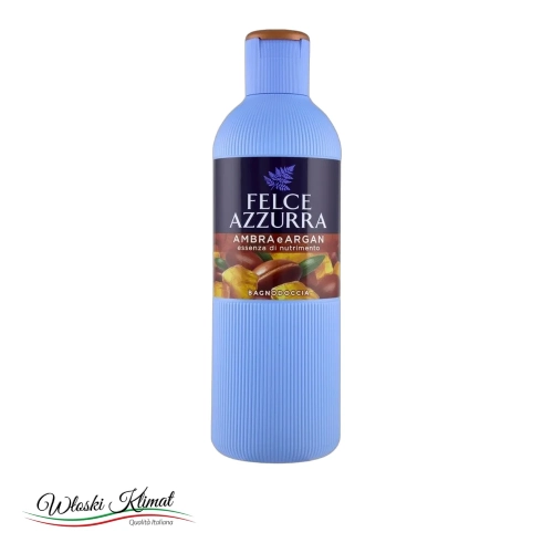 Żel pod prysznic Bursztyn i Argan Bagnoschiuma Ambra e Argan Felce Azzurra 650ml - widok z przodu / opakowanie