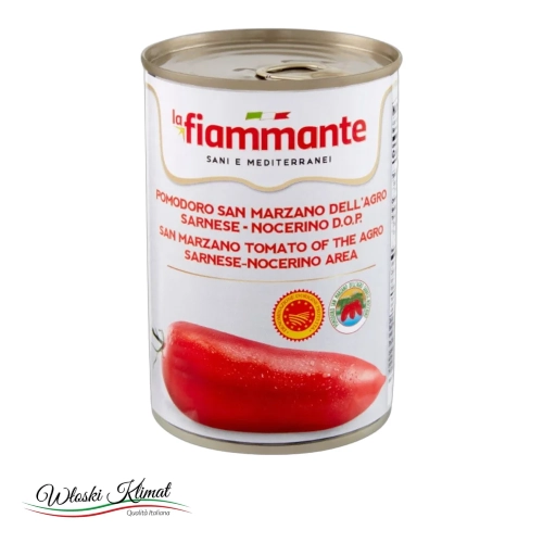 Pomidory bez skórki San Marzano DOP Fiammante 400g - widok z przodu / opakowanie