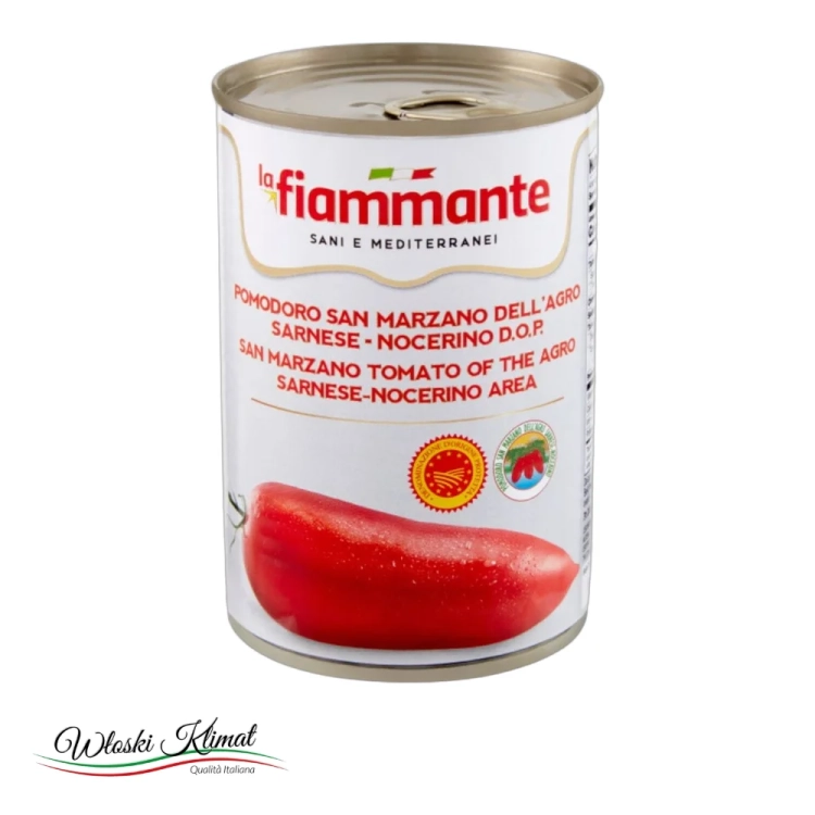 Pomidory bez skórki San Marzano DOP Fiammante 400g - widok z przodu / opakowanie