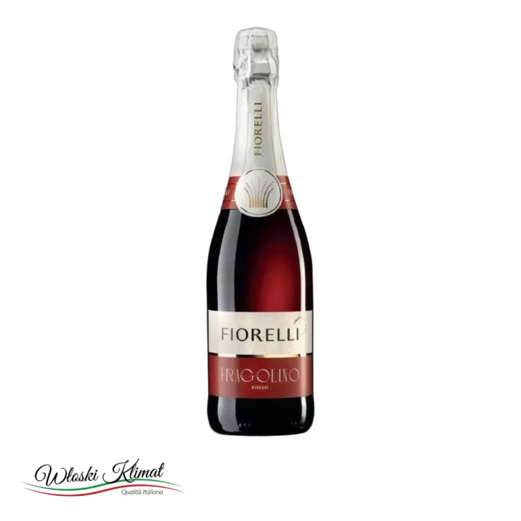 Wino musujące czerwone FRAGOLINO FIORELLI 750ml - widok z przodu / opakowanie