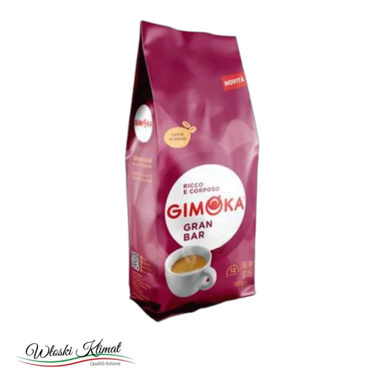 Kawa ziarnista Gran Bar Gimoka 1kg - widok z przodu / opakowanie