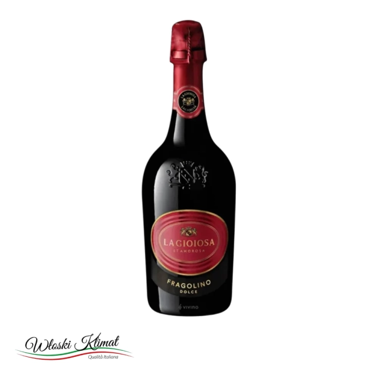 Wino czerwone musujące Fragolino Dolce La Gioiosa 750ml - widok z przodu / opakowanie