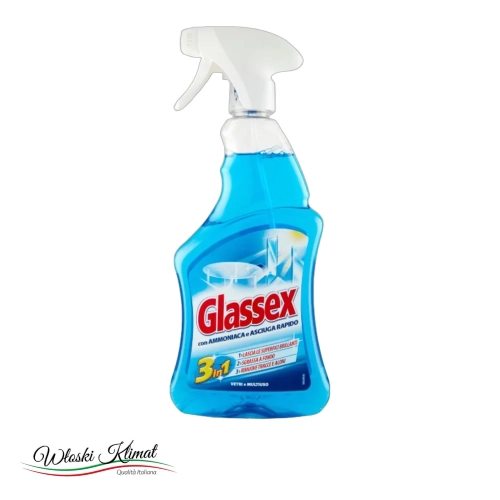 Płyn do szklanych powierzchni z amoniakiem GLASSEX 3w1 500ml - widok z przodu / opakowanie