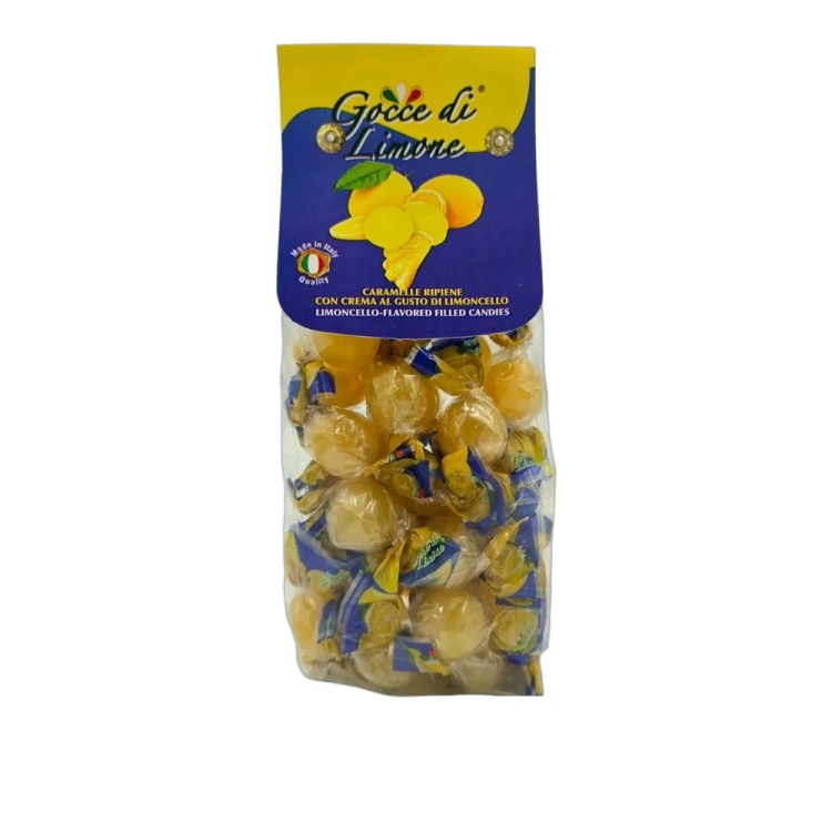 Karmelki cytrynowe z nadzieniem o smaku Limoncello Gocce di Limone 200g - widok szczegółowy 2