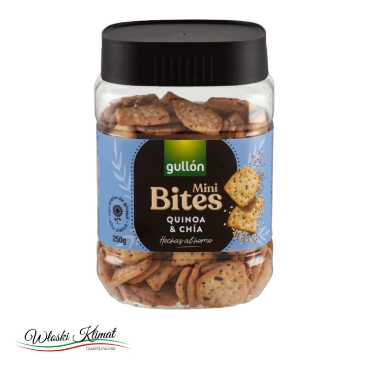 Krakersy z quinoa i nasionami chia GULLON 250g - widok z przodu / opakowanie