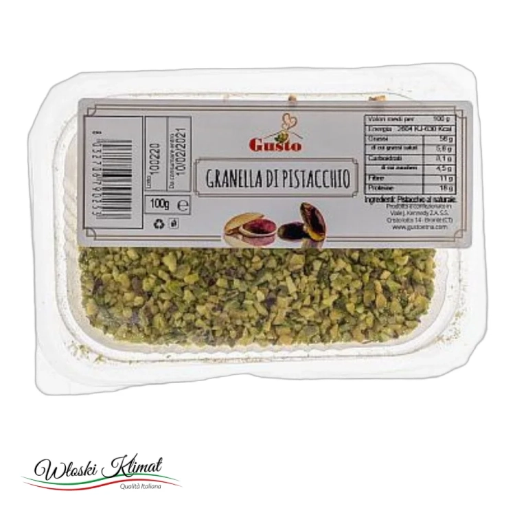 Pistacje siekane Granella di pistacchio Gusto Etna 100g - widok z przodu / opakowanie