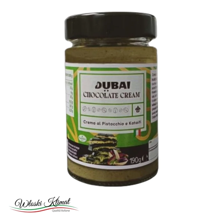 Krem pistacjowy z ciastem Kataifi Dubaj Chocolate Cream Gusto Etna  190g - widok z przodu / opakowanie