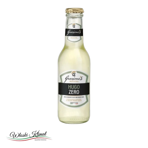 Napój bezalkoholowy MOCKTAIL HUGO ZERO 0.0%  alcohol GRAZIANO’S 200ml - widok z przodu / opakowanie