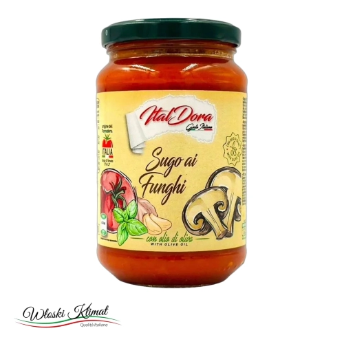 Sos pomidorowy z grzybami Sugo ai Funghi Ital Dora 350g - widok z przodu / opakowanie