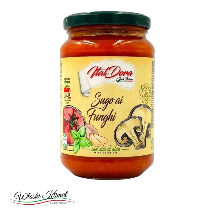 Sos pomidorowy z grzybami Sugo ai Funghi Ital Dora 350g - widok z przodu / opakowanie
