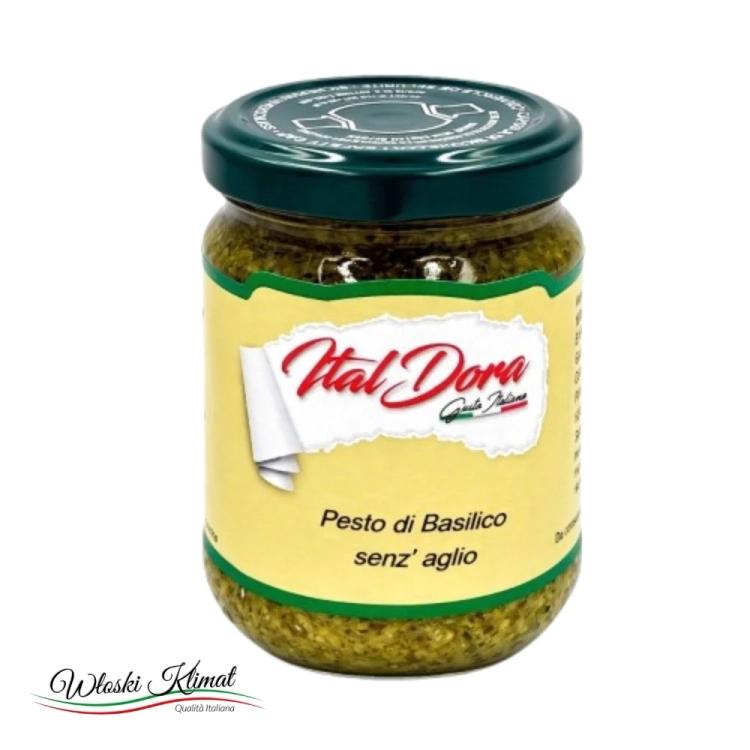 Pesto z bazylii bez czosnku Ital Dora 180g - widok z przodu / opakowanie