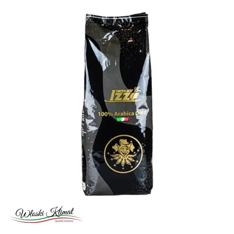 Kawa ziarnista 100% Arabica Gold IZZO 1kg - widok z przodu / opakowanie