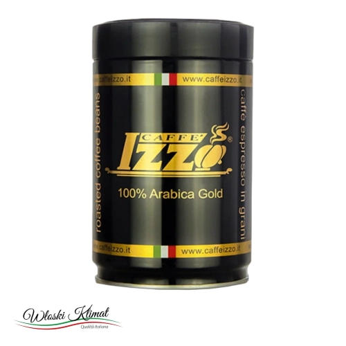 Kawa ziarnista w puszce Arabica Gold IZZO 250g - widok z przodu / opakowanie