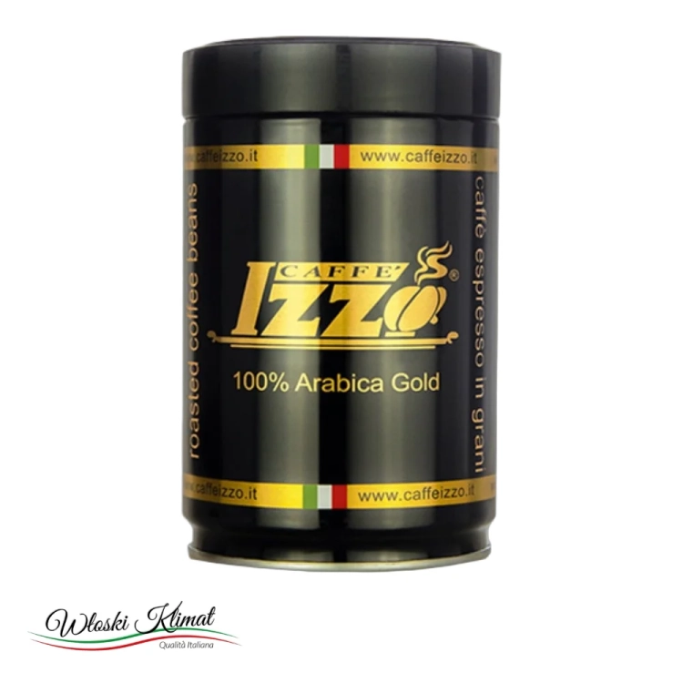 Kawa ziarnista w puszce Arabica Gold IZZO 250g - widok z przodu / opakowanie