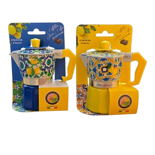 Kawiarka w sycylijskich barwach Moka 2 tz Sicilia Etienne by L&G - widok szczegółowy 2