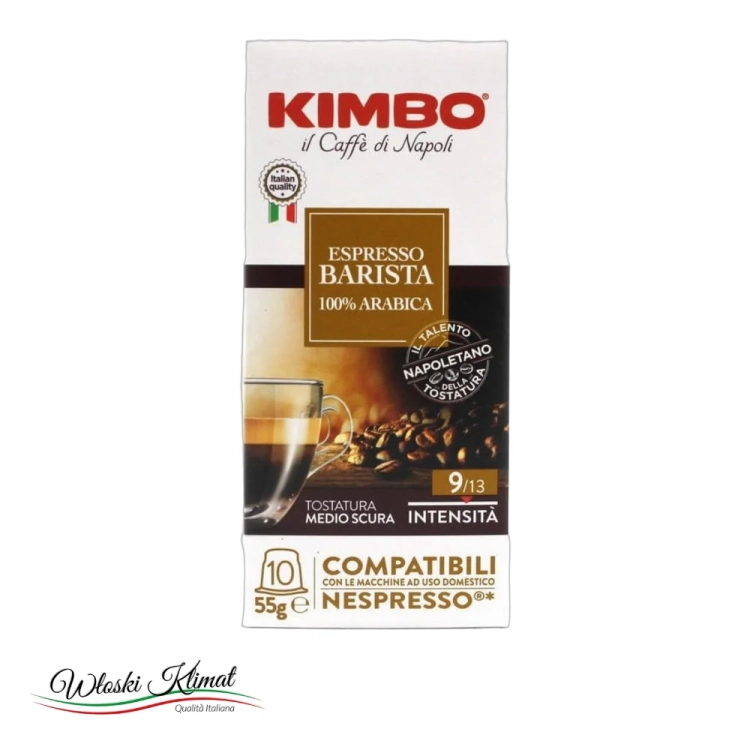 Kawa w kapsułkach Espresso Barista 10 szt. KIMBO - widok z przodu / opakowanie