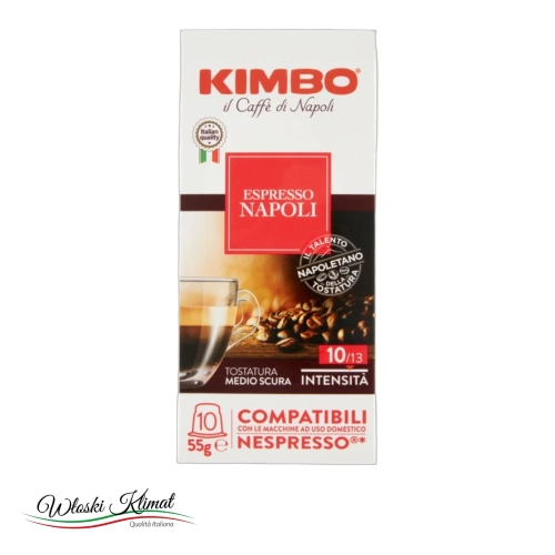 Kapsułki do ekspresu Nespresso KIMBO Espresso Napoli 10 szt. - widok z przodu / opakowanie