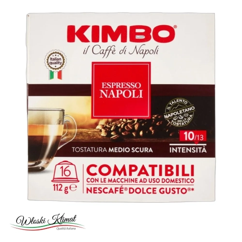 Kawa w kapsułkach Espresso Napoli 16 szt. KIMBO 112g - widok z przodu / opakowanie