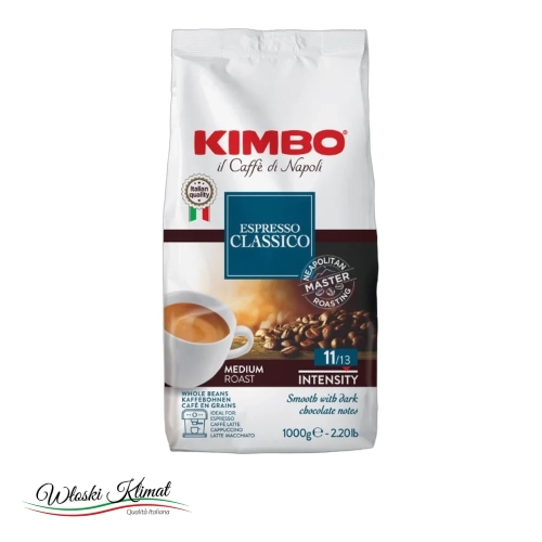 Kawa ziarnista Espresso Classico KIMBO 1kg - widok z przodu / opakowanie