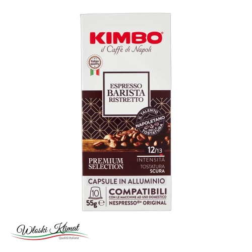 Kawa w kapsułkach Espresso Barista Ristretto 10 szt. KIMBO 55g - widok z przodu / opakowanie