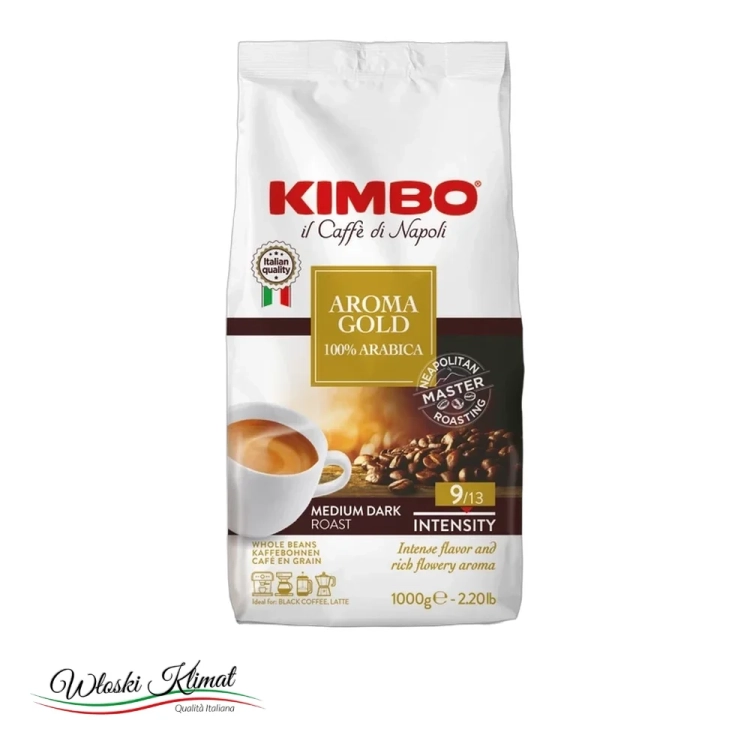 Kawa ziarnista Kimbo Aroma Gold 1000 g - widok z przodu / opakowanie
