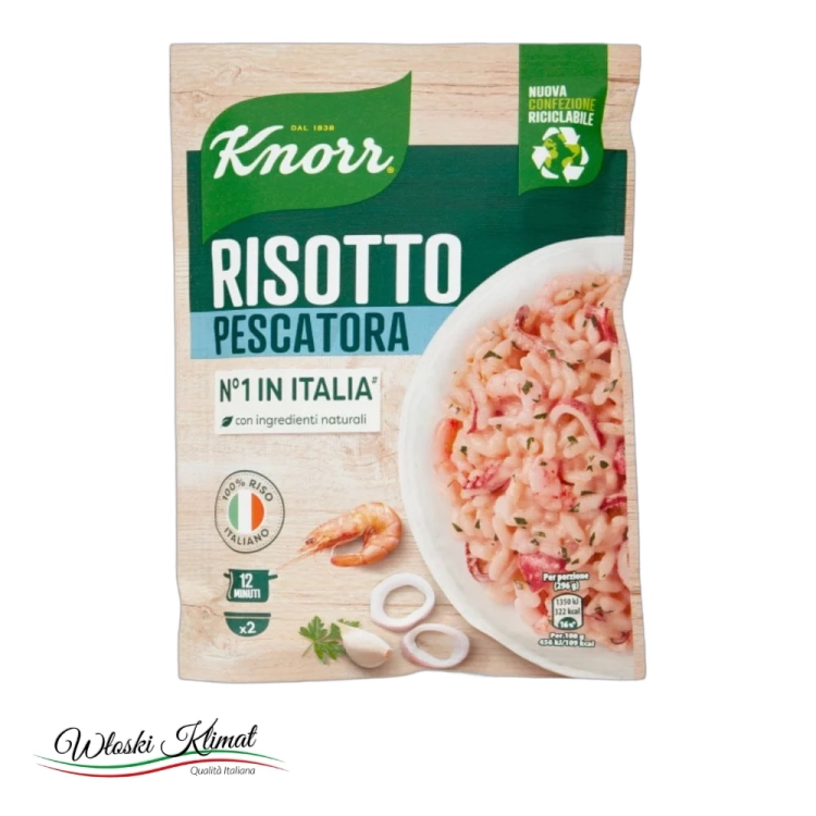 Ryż z owocami morza błyskawiczny Risotto Pescatora KNORR 175g - widok z przodu / opakowanie