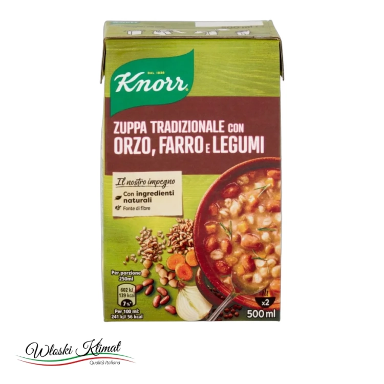 Zupa tradycjonalna grochowa Legumi  Orzo Farro KNORR 500ml - widok z przodu / opakowanie