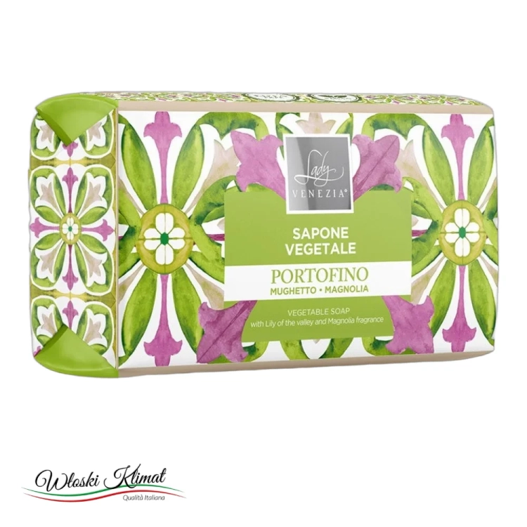 Mydło roślinne w kostce Konwalia i Magnolia Portofino LADY VENEZIA 100g - widok z przodu / opakowanie