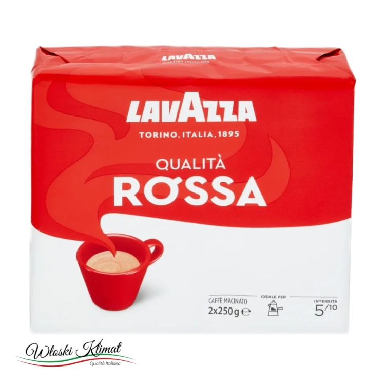 Kawa mielona Lavazza Qualita Rossa 2x250g - widok z przodu / opakowanie