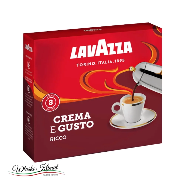 Kawa mielona Lavazza Gusto Ricco 2x250g - widok z przodu / opakowanie