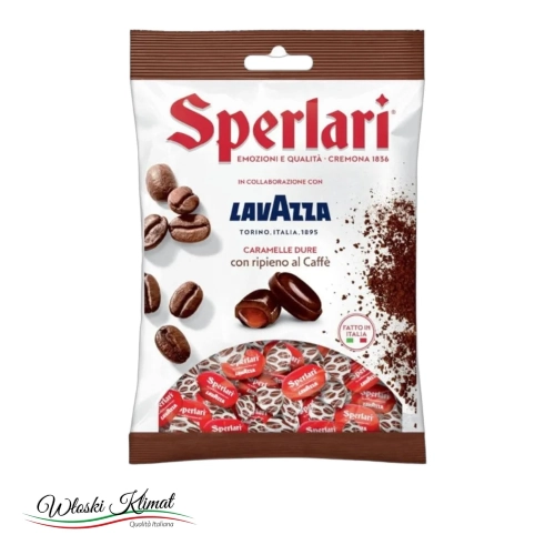 Cukierki nadziewane o smaku kawy Lavazza Sperlari 150g - widok z przodu / opakowanie