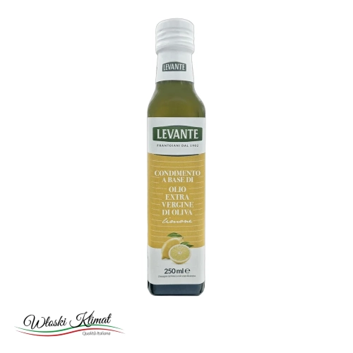 Oliwa z oliwek extra vergine cytrynowa LEVANTE 250ml - widok z przodu / opakowanie