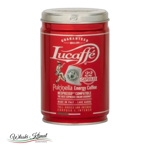 Kawa w kapsułkach Pulcinella puszka 22 szt. LUCAFFE 110g - widok z przodu / opakowanie
