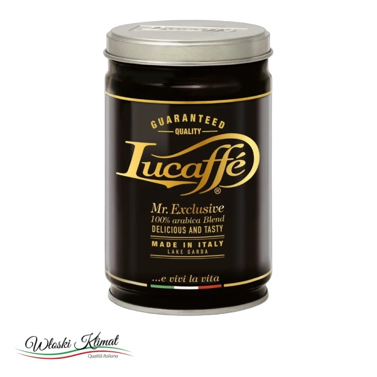 Kawa mielona Mr. Exclusive 100% Arabica w puszce LUCAFFE 250g - widok z przodu / opakowanie