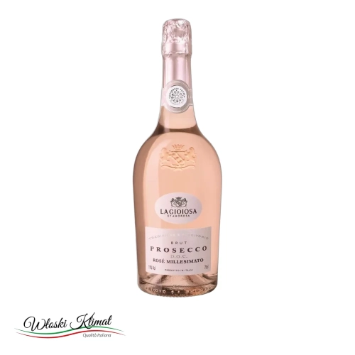 Wino bezalkoholowe różowe Rose 0,0% LA GIOIOSA 750ML - widok z przodu / opakowanie