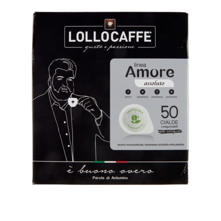 Kawa w saszetkach linea Amore assoluto LOLLOCAFFE 50szt - widok szczegółowy 2