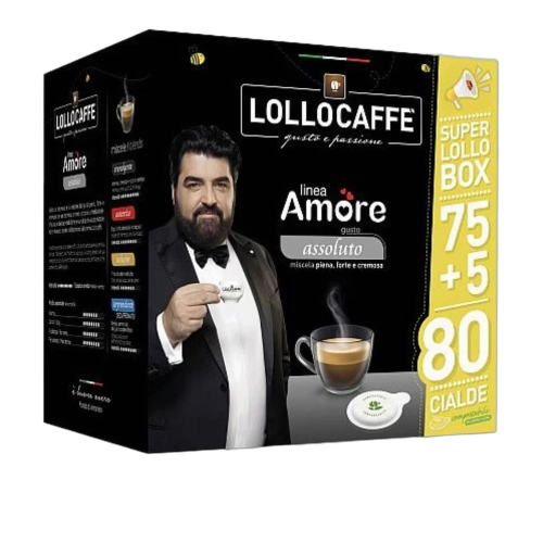 Kawa w saszetkach linea Amore assoluto LOLLOCAFFE (75+5) 80szt - widok szczegółowy 2