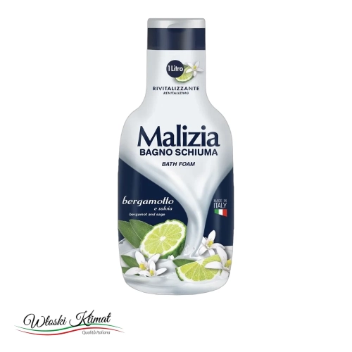 Płyn do kąpieli rewitalizujący Bergamotka i Szałwia Bergamotto e Salvia Malizia 1L - widok z przodu / opakowanie