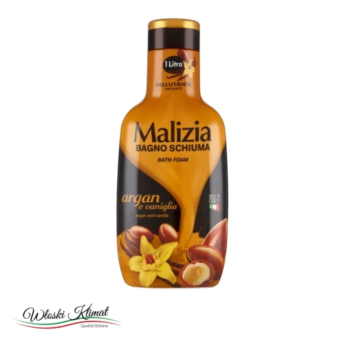 Płyn do kąpieli Argan i Wanilia MALIZIA 1L - widok z przodu / opakowanie