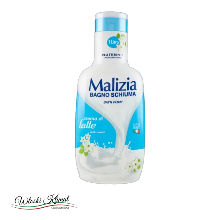 Płyn do kąpieli Mleczny krem Crema di Latte MALIZIA 1L - widok z przodu / opakowanie