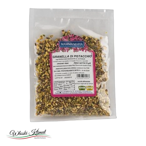 Pistacje siekane granella pistacchio Mamma Maria 75 g - widok z przodu / opakowanie
