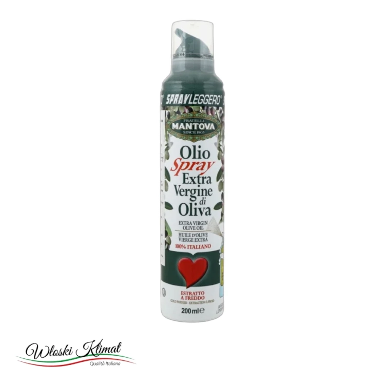 Oliwa z oliwek Extra Vergine 100% Italiano w sprayu MANTOVA 200ml - widok z przodu / opakowanie