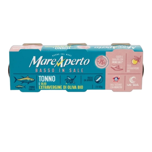 Tuńczyk w puszce, niska zawartość soli  Mare Aperto (3x65g) 195g - widok szczegółowy 2